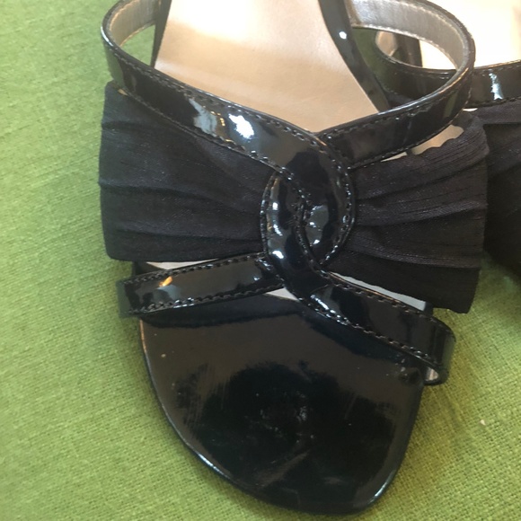 Navy Open Toed Slide in Heels - Picture 2 of 3